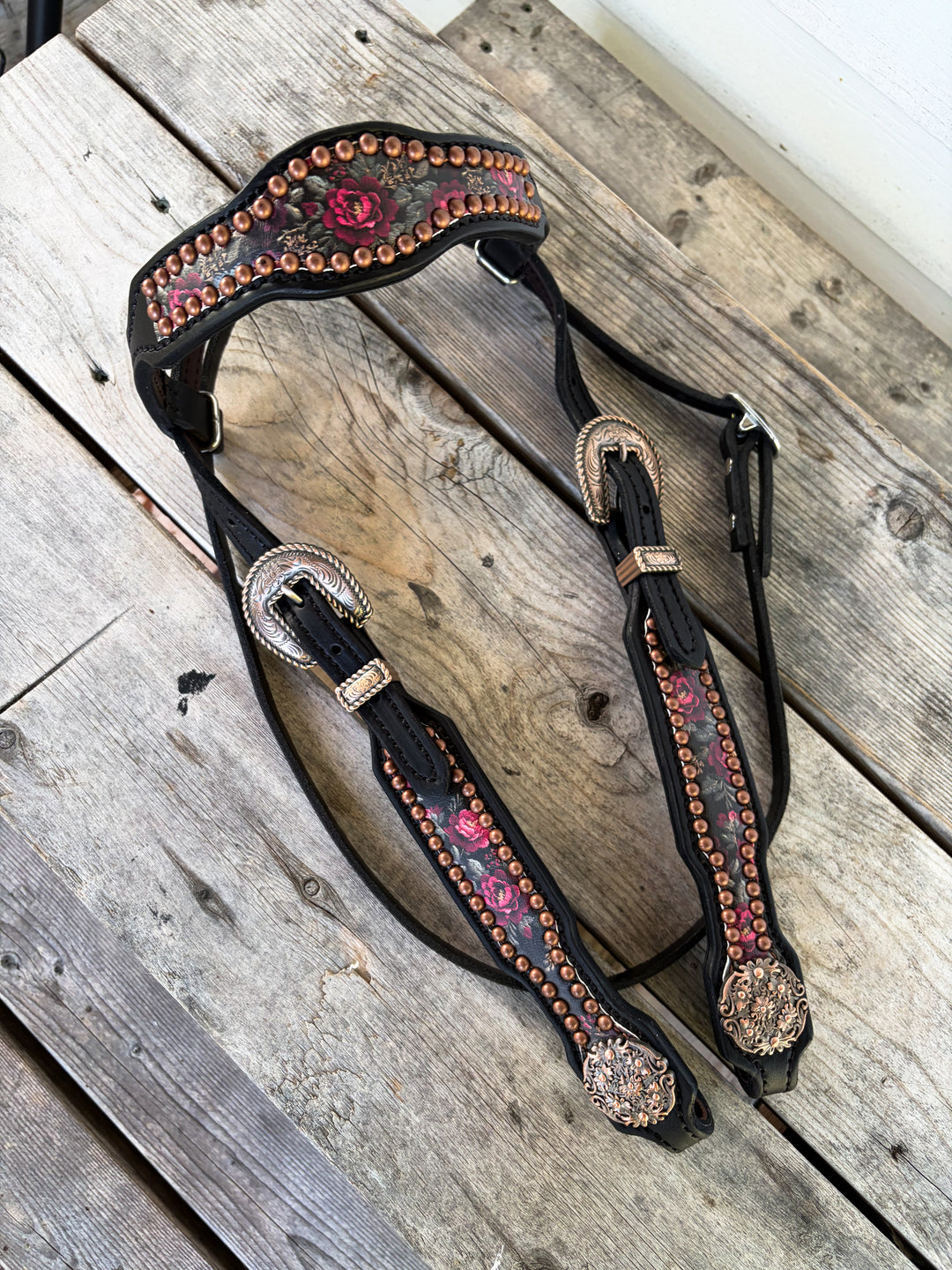 [ In Stock ] Holiday Pattern headstall - browband black