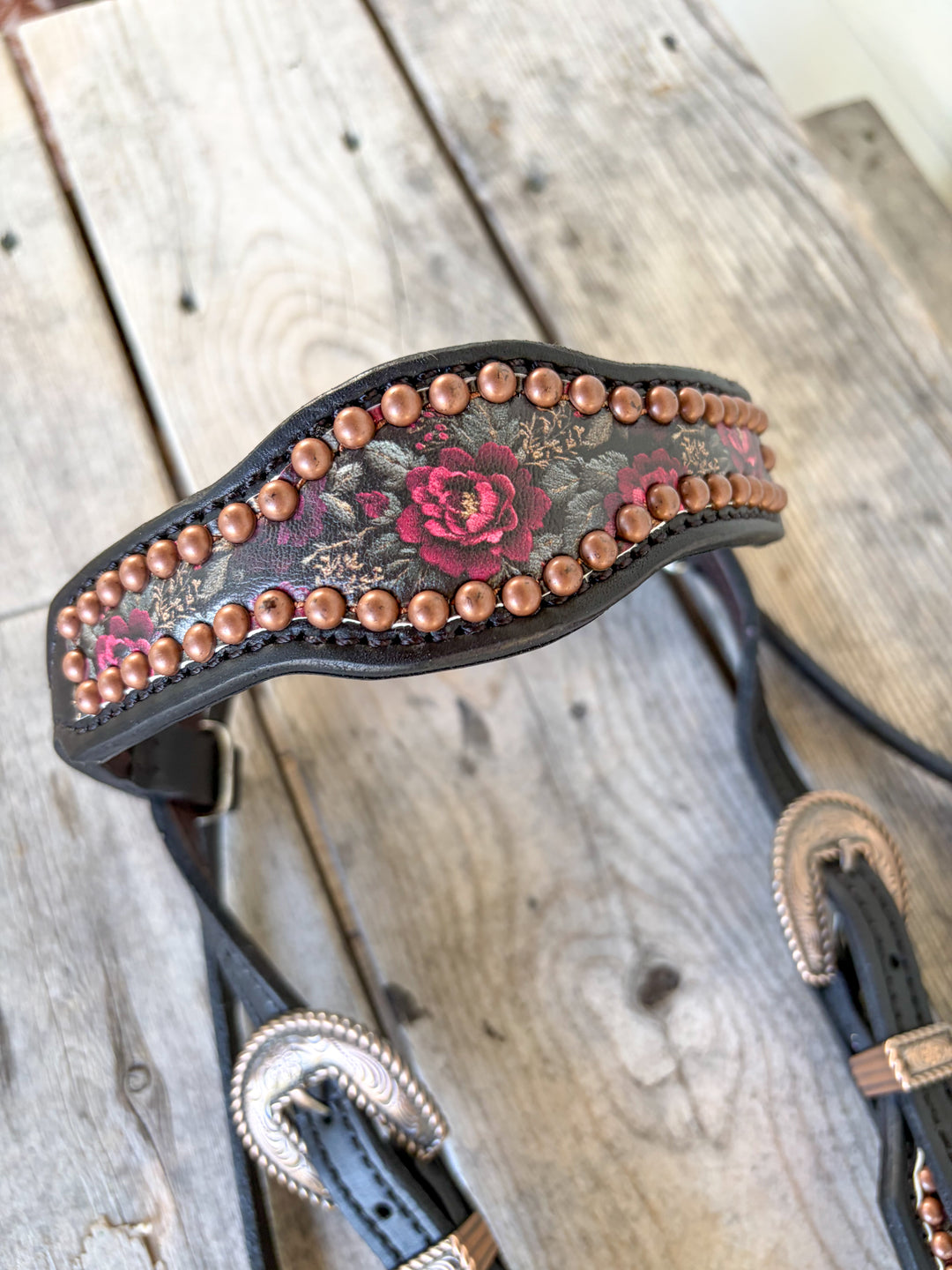 [ In Stock ] Holiday Pattern headstall - browband black