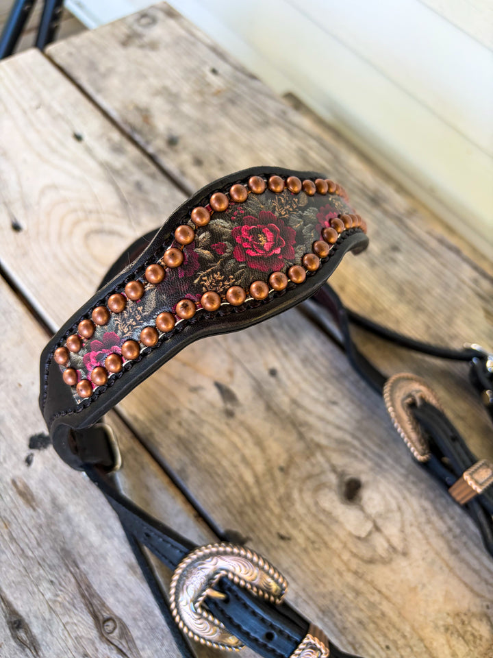 [ In Stock ] Holiday Pattern headstall - browband black