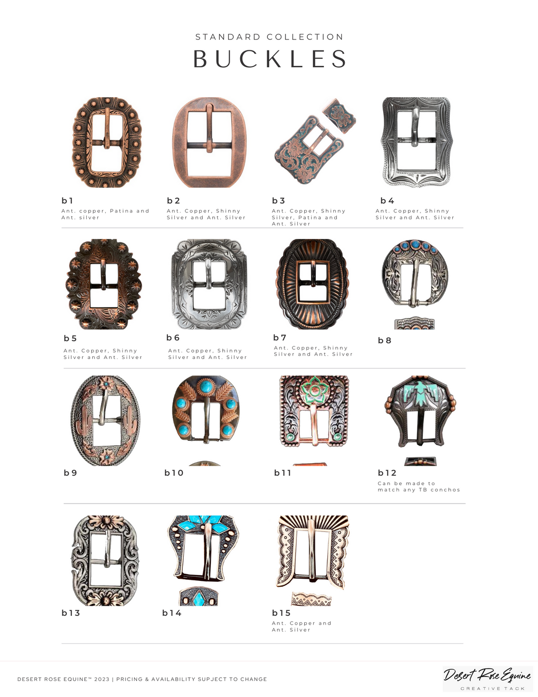 Made To Order- Gwendolyn -  Large Center Plate Tack Set [ inlay design ]