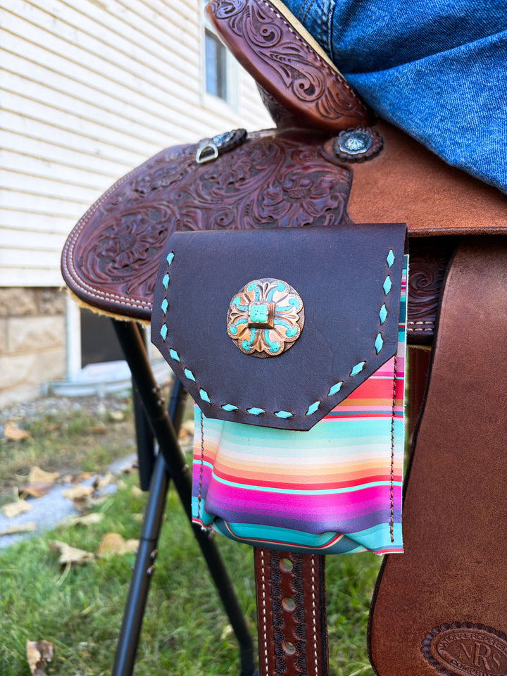 [In Stock] Sedona with turquoise  -  Back Cinch Saddle Bag