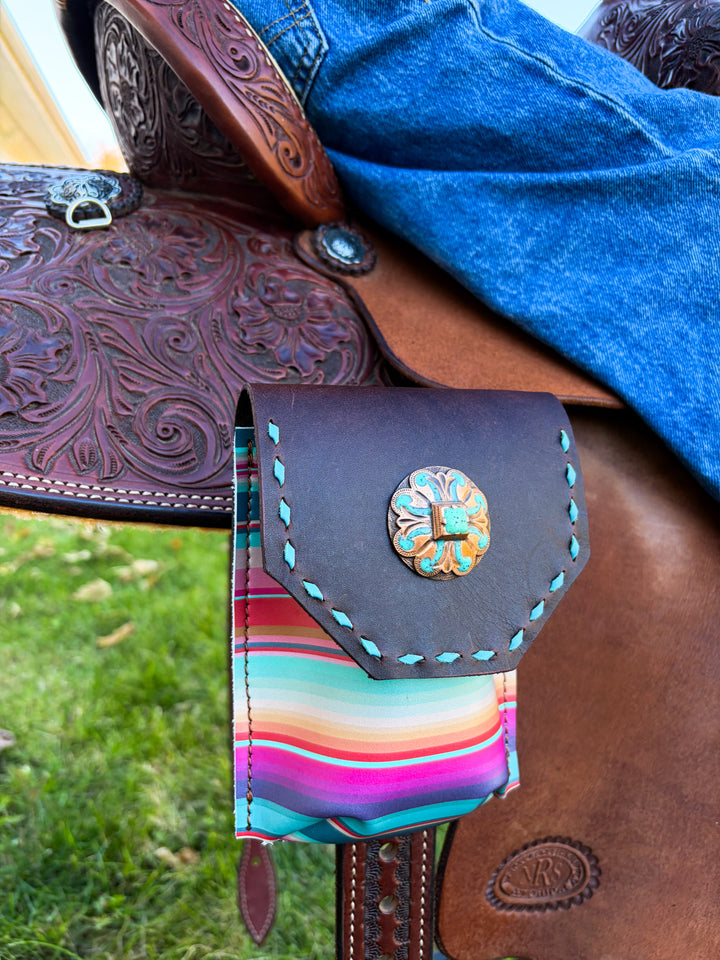 [In Stock] Sedona with turquoise  -  Back Cinch Saddle Bag