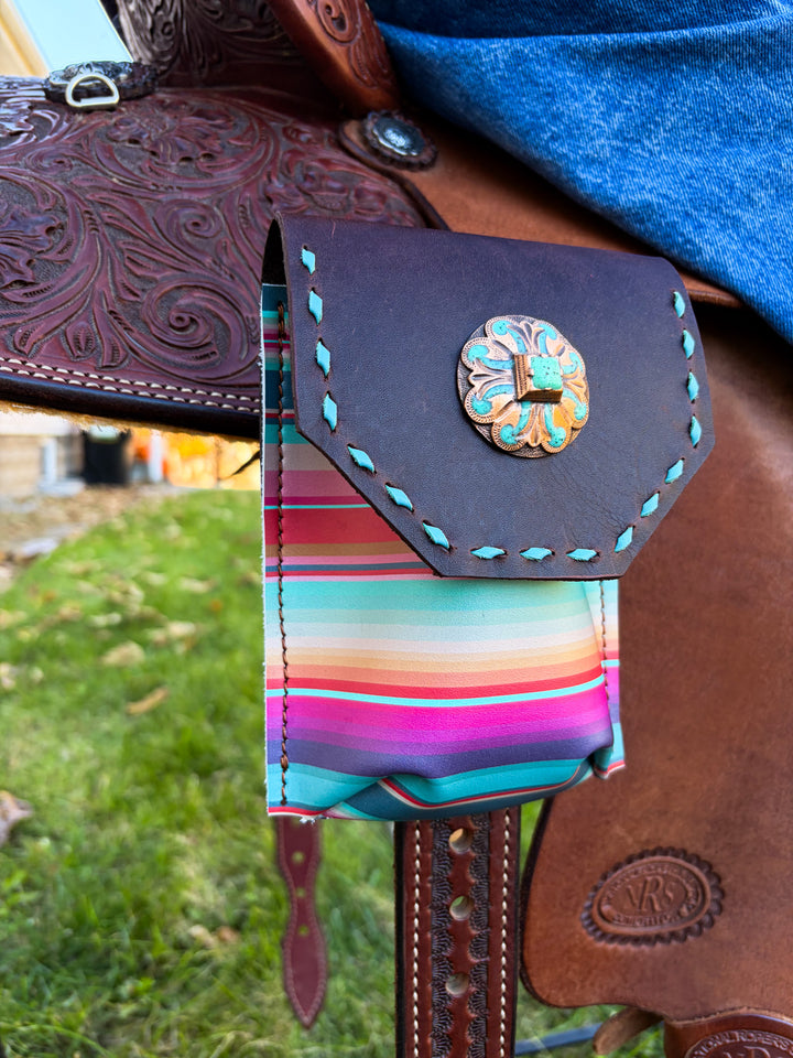 [In Stock] Sedona with turquoise  -  Back Cinch Saddle Bag