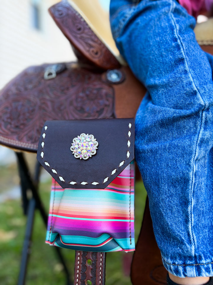[In Stock] Sedona with white lace  -  Back Cinch Saddle Bag