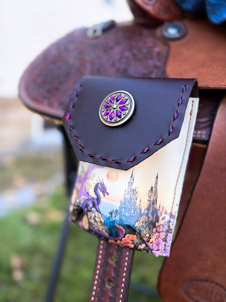 [In Stock] Purple dragon  -  Back Cinch Saddle Bag