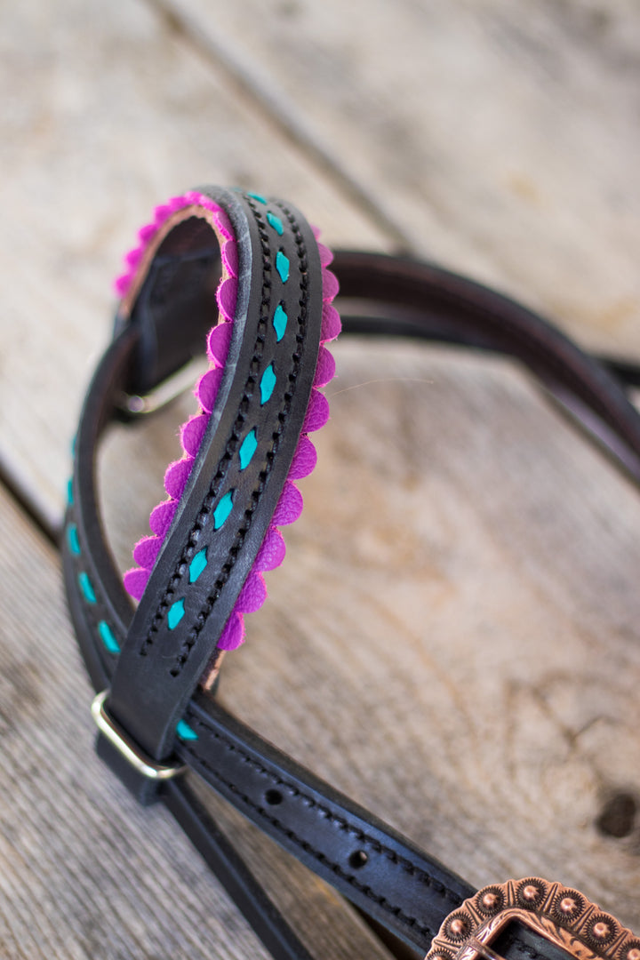 [ In Stock ] Pink Purple Aztec- One Ear Black  - Quick Change