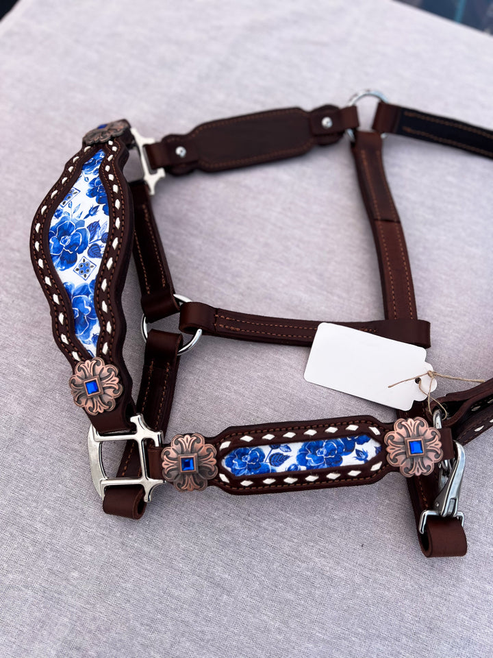 [ Stock] Full Leather Halter - Livie on hickory