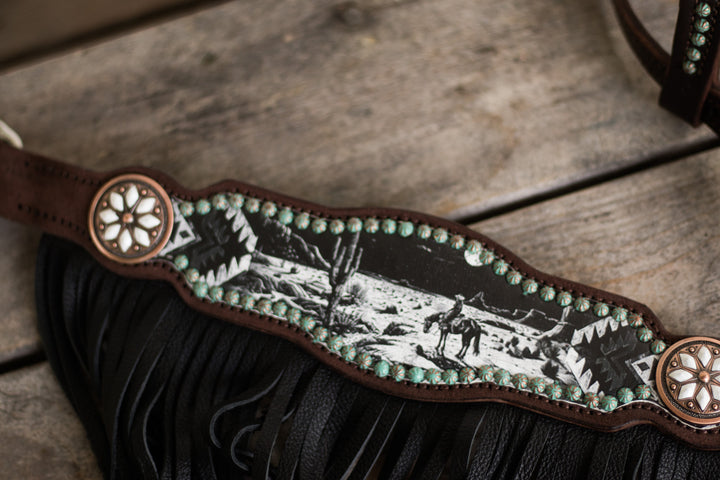 [PREORDER] Moonstone Cowgirl Tack Set- chocolate w/ black fringe