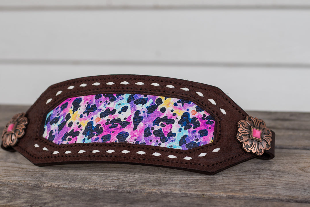 [ In Stock ]Multicolor cow print - bronc noseband