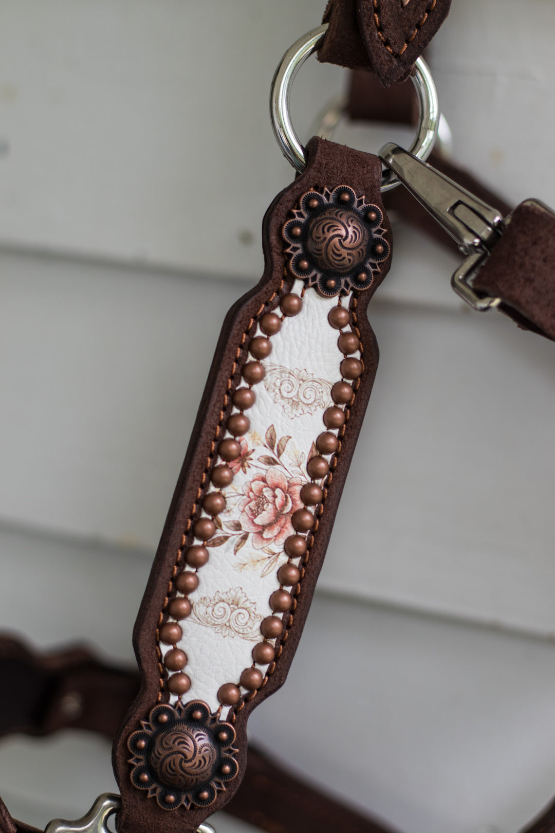 [ Stock] Full Leather Halter - The Blushing Drawing Room on chocolate roughout