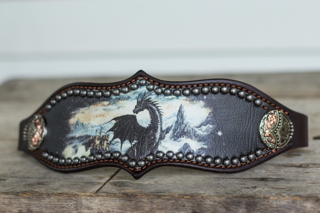 [ In Stock ] Black Dragon - bronc noseband-overlay