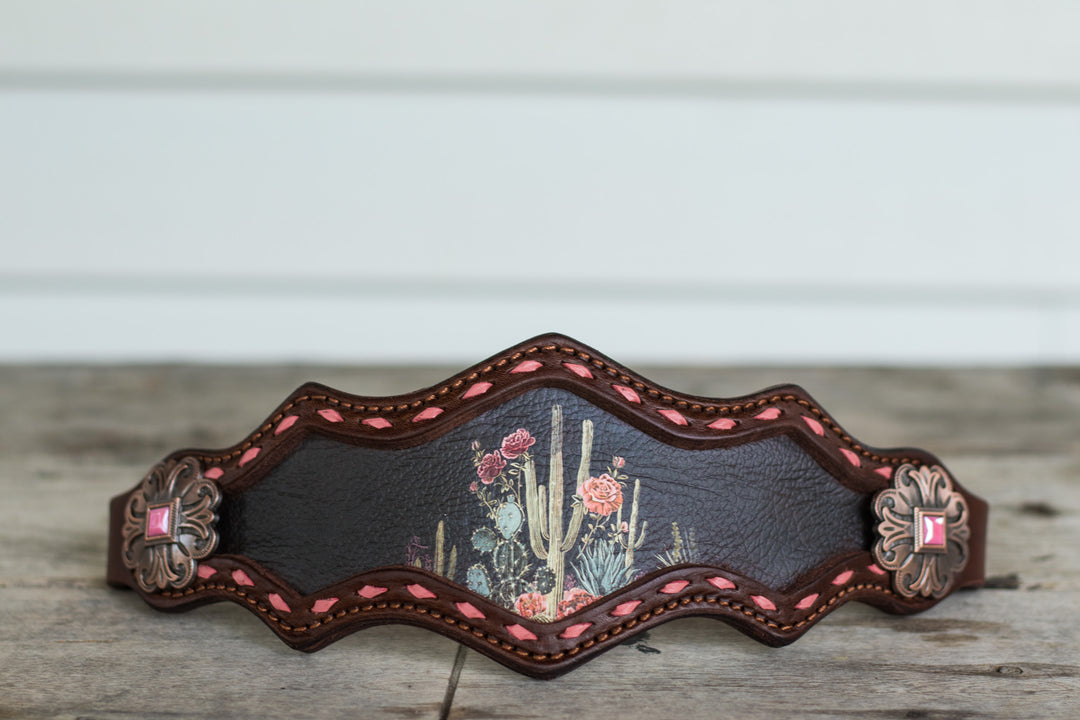 [ In Stock ] Pink Desert Rose - bronc noseband