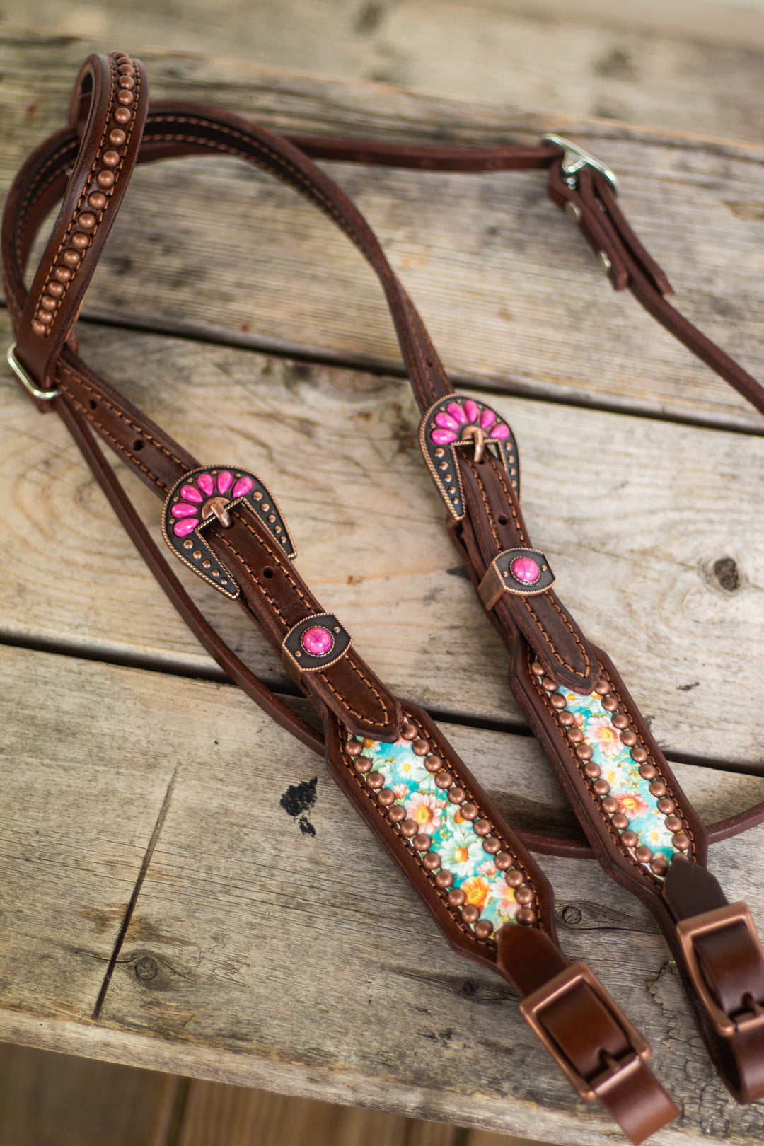 [ In Stock ] Vintage Floral- one ear - Quick Change Headstall