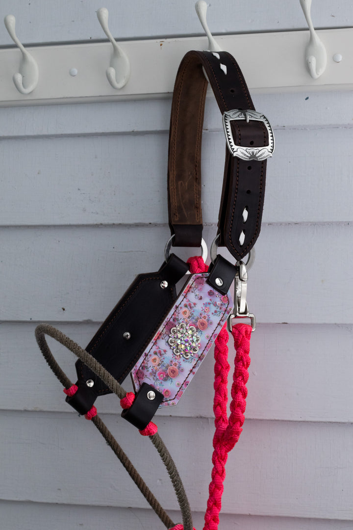 [ Stock] Lariat Halter - Neon Pink floral