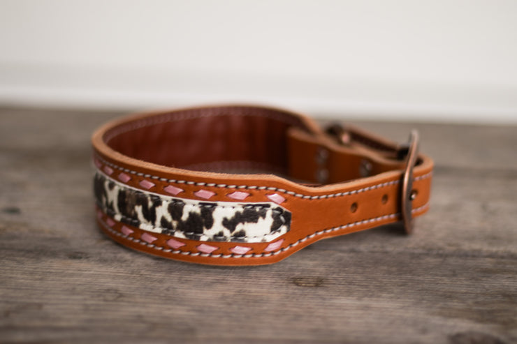 [ In Stock]  Mabel Dog Collar ( pink lace) - 16-19"