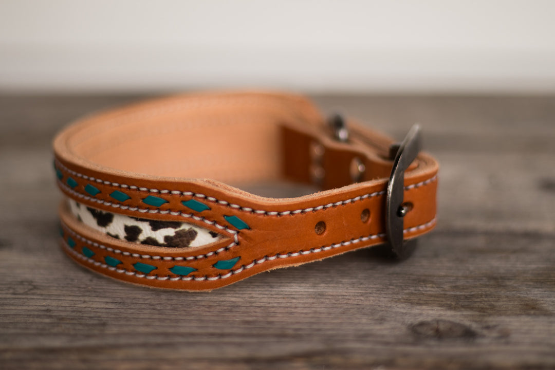 [ In Stock] Mabel Dog Collar (turquoise lace) - 14-17"