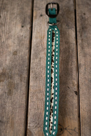 [ In Stock] Mabel Dog Collar (turquoise leather) - 18-21"
