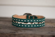 [ In Stock] Mabel Dog Collar (turquoise leather) - 18-21"