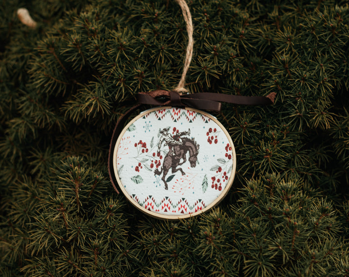 Bucking Christmas Aztec Ornament