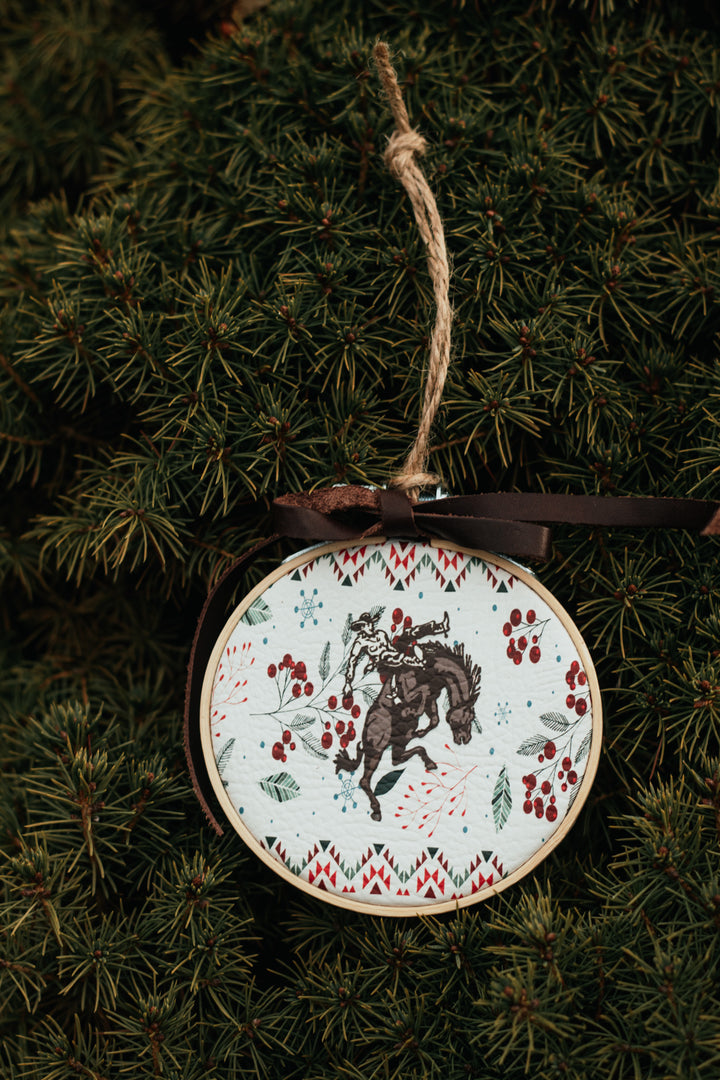 Bucking Christmas Aztec Ornament