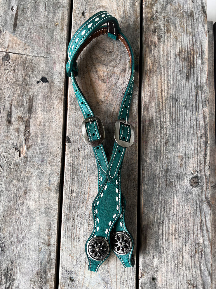 Turquoise Roughout one ear Headstall