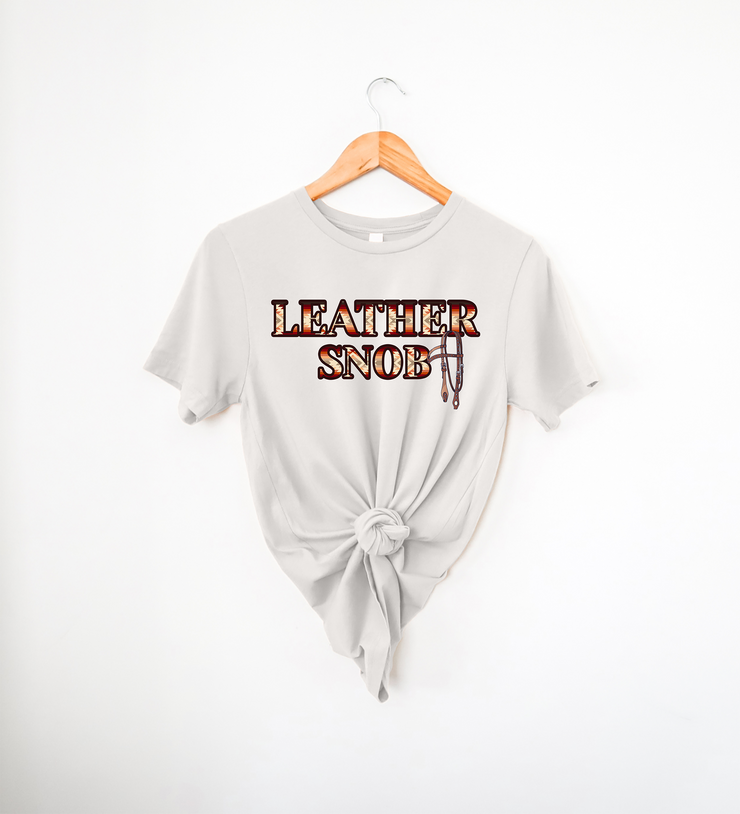 Leather Snob [ Red/Tan Navajo]- vintage white tee.